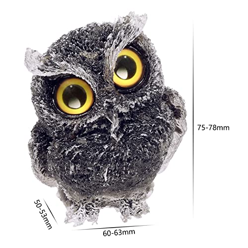 mookaitedecor Black Obsidian Owl Statue Sculpture Stone, Carved Animals Night Owl Figurine Crystal Ornament for Desktop Office Home Decor, 3 Inch - color: Black, size: 3 inch