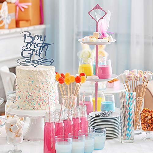 3 Tier Tiered Plate Hardware Kits Fruit Cake Plate Handle Fitting Hardware Rod Cucake Stand Tower Holder Pink Crown 5 Sets（Plate not Included） - color: Pink