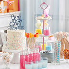 3 Tier Tiered Plate Hardware Kits Fruit Cake Plate Handle Fitting Hardware Rod Cucake Stand Tower Holder Pink Crown 5 Sets（Plate not Included） - color: Pink