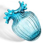 ZAVOOS Hand Blown Glass Vase, Modern Art Decorative Blue Vase for Flower Plants, Unique Bubble Waves Mouth Vase for Home Decor, Living Room Centerpieces, Table Bouquet, Wedding Decoration