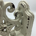 Decorative Bookends, Cast Iron Book Ends for Shelves, Set of 2 Heavy Duty Bookend Supports Book End Book Holder (Antique White)