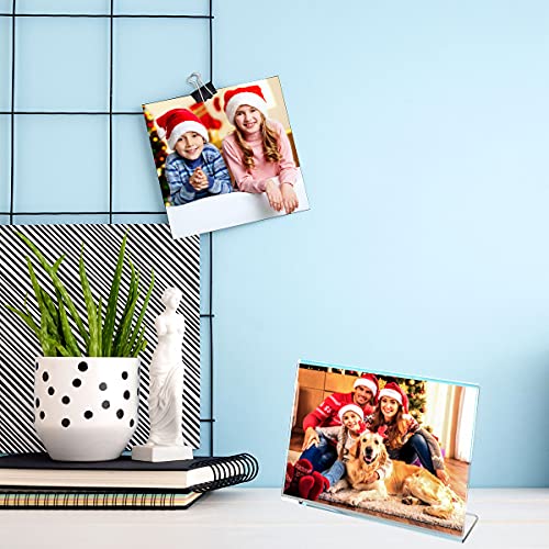 NIUBEE Slanted Back Acrylic Sign Holder 6 x 4 Inches, Clear Plastic Sign Holder Paper Display Table Stand for Office, Store, Restaurant -Horizontal (6 Pack) - size: 4x6, style: Horizontal