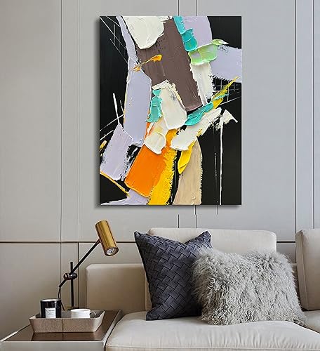 Art Modern Abstract Art Oil Painting Heavy Textured Canvas Wall Art Living Room Bedroom Corridor Office Wall Decoration 28x40 Inch - color: Yi039
