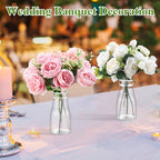 Mumufy 24 Pcs Plastic Bud Vases Bulk Small Clear Container for Flowers Height Shatterproof Crystal Bud Vase for Centerpieces Wedding Home Table Decorations Formal Dinners(3.15 x 5.91 Inch) - size: 3.15 x 5.91 Inch