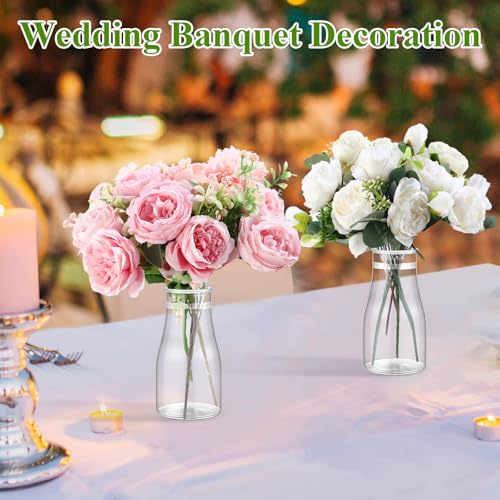Mumufy 24 Pcs Plastic Bud Vases Bulk Small Clear Container for Flowers Height Shatterproof Crystal Bud Vase for Centerpieces Wedding Home Table Decorations Formal Dinners(3.15 x 5.91 Inch) - size: 3.15 x 5.91 Inch