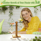 XXXFLOWER Plant Terrarium Wooden Stand, Hydroponic Planter Bulb Glass Metal Swivel Holder Retro Air Plants Water Plants for Home Office Decoration,Gifts for Plant Lover Wife Mom- 2 Love Bulb Vase - size: 2 Love Wooden Stand
