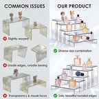 Fixwal 10pcs 2 Set Acrylic Risers for Display Clear Perfume Organizer Stands Acrylic Display Risers for Show Figures, Cupcake, Jewelry, Toys, Perfume and More (Large Size)