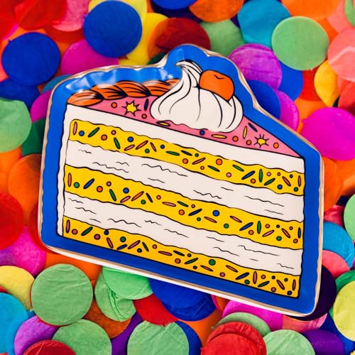 ban.do Novelty Trinket Tray, Ceramic Jewelry Dish, Small Decorative Tray for Keys or Decor, Cute Catchall Tray, Cake