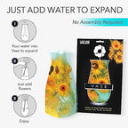 MODGY Expandable Flower Vase, Plastic Decorative Modern Foldable Printed Vases for Centerpieces for Wedding, Dining Table, Home Decor, Living Room, Bathroom, Sunflowers, Vincent Van Gogh, 2 Pack - style: 2 Pack