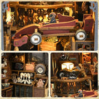 ETKVR Book Nook Kit, Book Nook Kits for Adults DIY Booknook Model Build, DIY 3D Wooden Puzzle Bookend Booknook Bookshelf Insert Miniature Dollhouse Kit for Home Decoration - style: Car Players