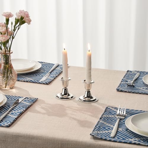 Rite Lite Silver Luxury Candlestick Holder Set Beautiful Candle Holders 2.5" - for a Modern Centerpiece, Shabbat Gifts, Shabbat Candle Holders - size: 2.5"