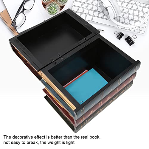 Acouto Fake Book Box European Vintage Decorative Fake Book Storage Decorative Bookends Home Office Shelf Decoration (13.2 * 16cm / 5.2 * 6.3in)