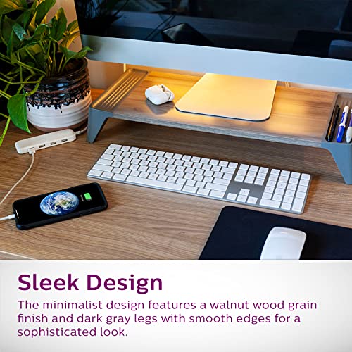 Philips Wooden Stand, Supports Up to 20bs, Space Saving Style, Portable Desk, Work from Home, Office, Travel, DLK0100W/37, Walnut