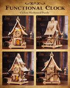 ROKR 3D Wooden Puzzles for Adults,Wooden Cuckoo Clock Model kit,435 Piece 3D Puzzles,Ideal Gift for Adults and Teens