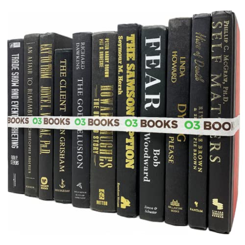 Curated Decorative Books Hardcover Décor Books for Home Décor, Choose Color, Interior Design, Office, Wedding Display, Instant Library, or Staging (Three Feet, Black) - color: Black, size: Three Feet