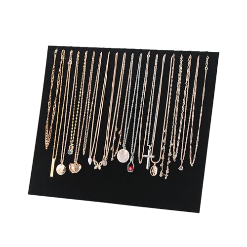 20 Slots Big Necklace Display Board for Selling, Velvet Necklace Jewelry Organizer Stand for Shop Store, Necklace Hanger Holder Rack for Show (1pc Black) - color: Black, size: 1PC