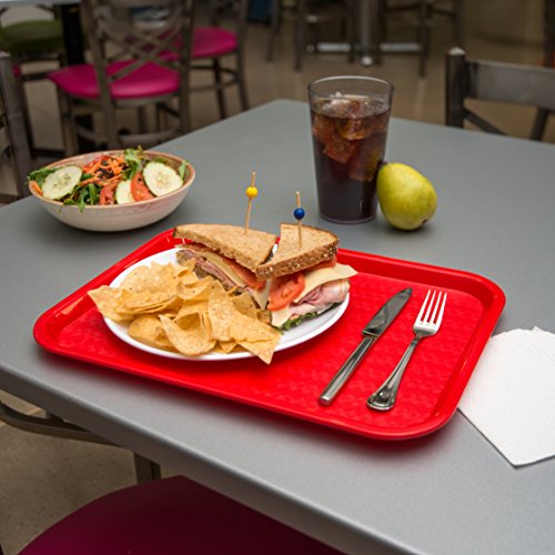Carlisle FoodService Products CT121605 Café Standard Cafeteria / Fast Food Tray, 12" x 16", Red - color: Red