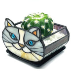 Cute Gray Cat Planter,Cat Succulent Planter,Unique Pots for Indoor Plants,Gifts for Plant Lovers Women Unique 4.33x3.54x2.95 in (Flower Pot Does not Include Plants) - color: Little Gray Cat