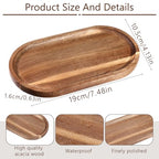 Small Acacia Wood Serving Trays Mini Wooden Platters Wooden Vanity Tray Dispenser Wood Counter Plates Bathroom Countertop Organizer Trays Coffee Bar Tray Appetizer Serving Board Snack Serve Board
