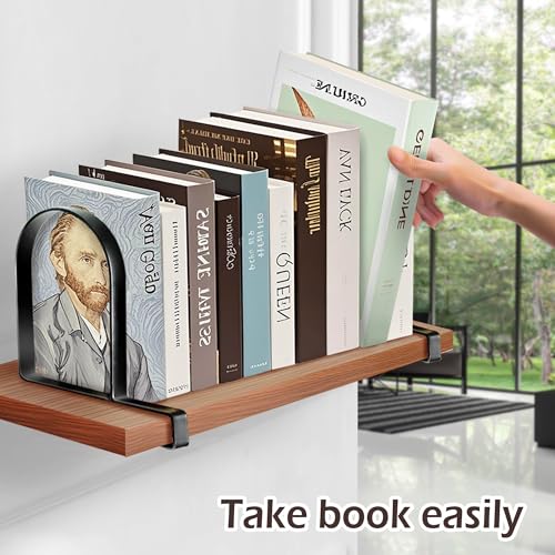 Book Ends for Shelves: Black Metal Book Ends, Heavy Duty Bookend Supports for Shelves, Non-Skid Book Organizer for Home Office School Supplies - style: Normal