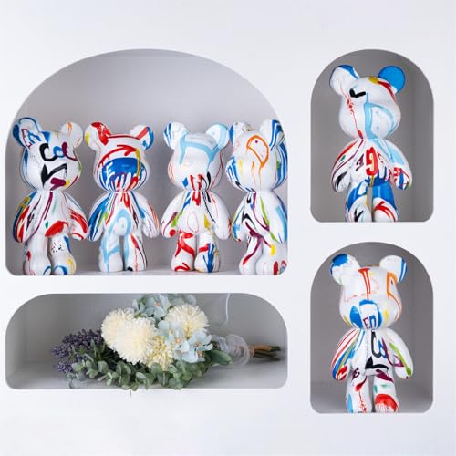 Bear Sculpture, Resin Animal Statue for Home Decor, Abstract Bear Decor for Office, Living Room, Bedroom on Table, Shelf, TV Cabinet (Modern Decor) - color: Modern Decor