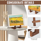 DEBETOOL Wooden Plate Stand - 8.8inch Wood Plate Holder Stand for Display, Rustic Wooden Picture Frame Holder Stand, Decorative Table Top Easels for Display