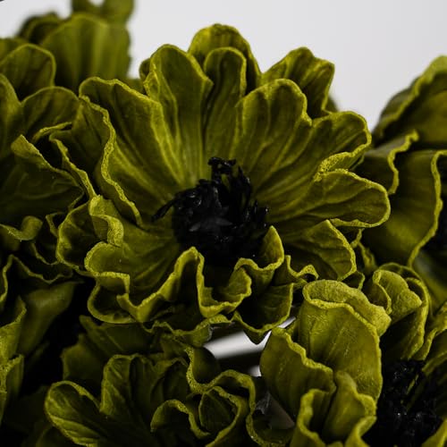 Melorca&Guilla Artificial Flowers,24Pcs 13.5inch Green Poppy Fake Flowers,Real Touch Faux Flowers, Spring Décor Fake Silk Flowers for Wedding Kitchen Shop Office Home Décor (24, Green Cornpoppy) - color: Green Cornpoppy