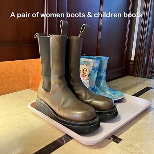 WATANIYA PET Boot Tray and Multi-Purpose Mat, 2 Packs in 16.7"x12.8", Waterproof, Raised Edge for Boots, Shoes and Pets Indoor/Outdoor - color: Milky, size: (2Pack) 16.7''x 12.8''