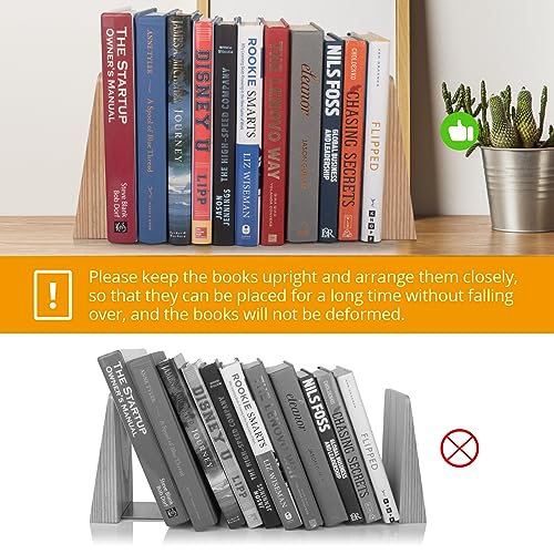 DRELIFAM Ash Wood Book Ends Heavy Duty Handmade Book Ends for Shelves Decorative Bookends to Hold Heavy Books (Ash Wood Large) - color: Ash Wood Large