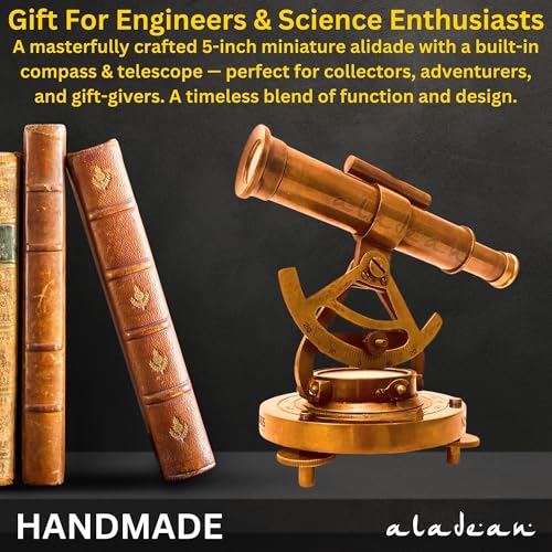Brass Alidade Decorative Telescope 4" with Base Compass Gifts (5 inch) - size: 5 inch