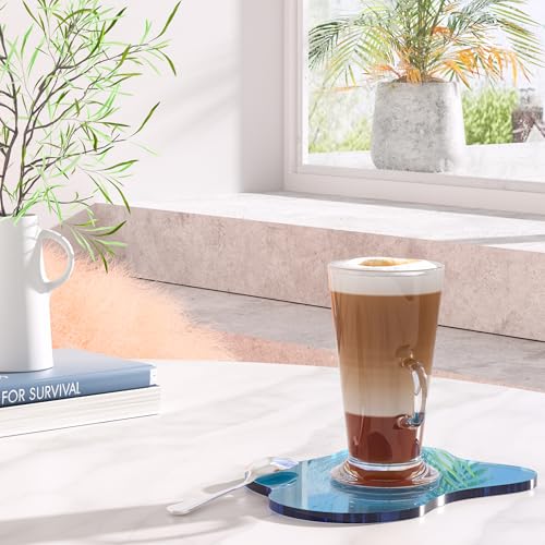 Acrylic Coaster for Desk, Clear Bar Drink Coaster, Clear Cloud Shape Coffee Cup Coaster, Perfect for Tabletop Protection and Accessories Display. - color: Transparent Blue