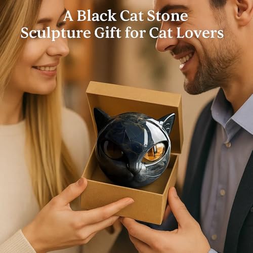 Black Cat Sculpture - color: Red