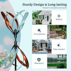 Wind Spinners Outdoor – Metal Large Wind Spinner with Stake for Yard and Garden, Garden Wind Sculptures & Spinners, Ideal Gift for Family (13'' W x 70.5'' H) - size: 70.5*13*13 inches