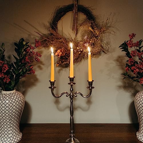 16PCS Beeswax Taper Candles, 9" Handmade Natural Candles, Dripless and Smokeless，9 Hour Burn Time - color: RAW