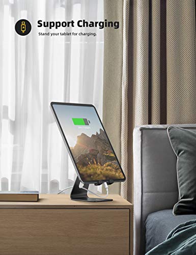 Lamicall Tablet Stand, Tablet Holder for Desk - Multi-Angle Adjustable Tablet Desktop Dock Gifts, Compatible with iPad Pro 11, 12.9, Air, Mini, Fire HD, Galaxy Tab, and Other 4-13" Tablets, Black - color: Black