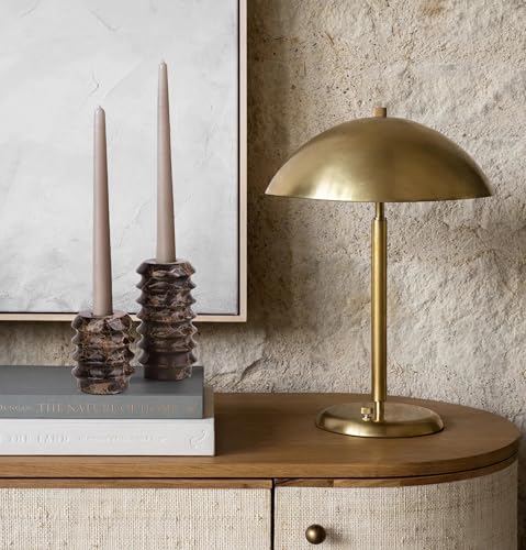 HofferRuffer Marble Candlestick Holders, Set of 2 Natural Stone Candle Holder Decorative Candle Stands for Wedding, Dinning, Party, Table Centerpieces, Fits 3/4'' Thick Candles (MarbleBrown) - color: Marblebrown
