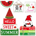 Vercraft 11 Pcs Watermelon Table Decorations Set Watermelon Tiered Tray Decor Summer Wooden Top Farmhouse Rustic Wooden Table Centerpieces for Home or Kitchen Office Decorations - style: Watermelon