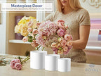Royal Imports Flower Acrylic Vases Cylinders - Decorative Centerpiece Display for Home or Wedding - Non Breakable Plastic, 6" - White - size: 6"x6"