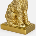 Poodle Decorative Bookends for Shelves, Dog Book Ends for Heavy Books, Toy Poodle Statues Bookends for Heavy Books with Anti-Slip Base Book Holders for Home Office Decor (Gold)