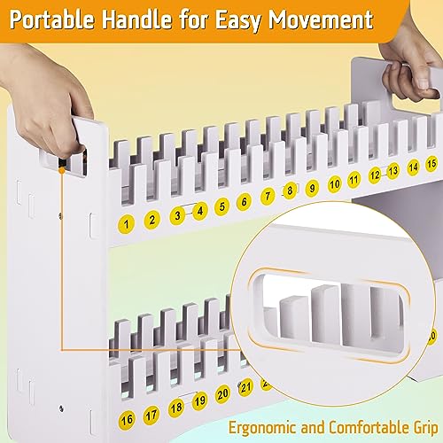 Cell Phone Holder Classroom Cell Phone Storage 2-Tier Multiple Cell Phone Stand Rack with 1-30 Number Stickers PVC Board Mobile Phone Holder Desktop Organizer for Classroom Office (30 Slots) - color: White