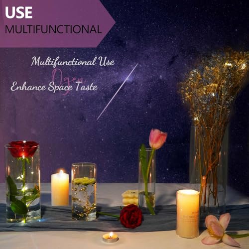 15pcs Cylinder Vases for Centerpieces Small Flower Glass Vases Clear Vase Home Decor Centerpiece Table Flower Vase Decorations for Wedding Decoration＆Holiday Mixed Sizes Tall - size: 15Pack-4+6+7.5+8+10Inches