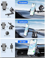 Qifutan Dash Mounted Holders Phone Holders for Your Car Phone Mount for Car Windshield Dashboard Air Vent Universal Desk Mounts Hands Free Automobile Cell Phone Holder Fit for iPhone Smartphone - style: Dash-B