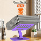 Metal Tablet Stand, Adjustable 360° Rotation Tablet Holder Compatible with 4-13" Tablet Such as iPad Pro Air, iPad mini, Tab S11 10, Surface Pro 12 (Purple) - color: Purple