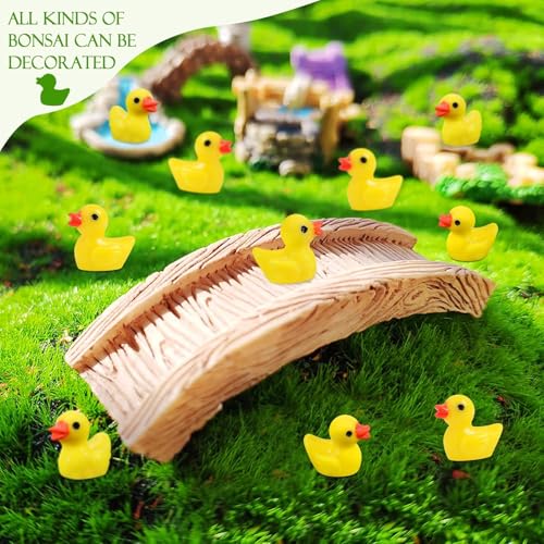 100Pcs Mini Ducks, Bulk Duckie Figurines for Miniature Dollhouse Decoration Accessories Garden Aquarium Potted Plants DIY Decorations Party - color: 100pcs Ducks