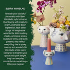 Bjørn Wiinblad Eva Candleholder | Hand-Painted Glazed Ceramic | Light Green | 3.7 in