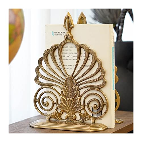 Shelf Decoration Creative Light Luxury Bookends Simple Retro Book Reading Rack Desk Desktop Storage Brass Stand Ornaments Home Decorations Holder