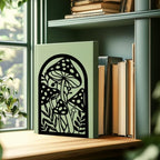Mushroom Book Ends Design, Metal Bookends for Decorative Books, Heavy Duty Bookends for Shelves, 3.5"x4.7"x7.1" Book Stopper for Home Office School Bookshelf Decor - style: Mushroom