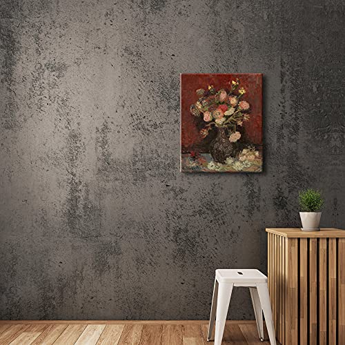 Wieco Art Vase with Chinese Asters and Gladioli Large Canvas Prints Wall Art by Van Gogh Famous Oil Paintings Reproduction Modern Abstract HD Flowers Artwork Pictures for Living Room Home - size: 24"L x 20"W