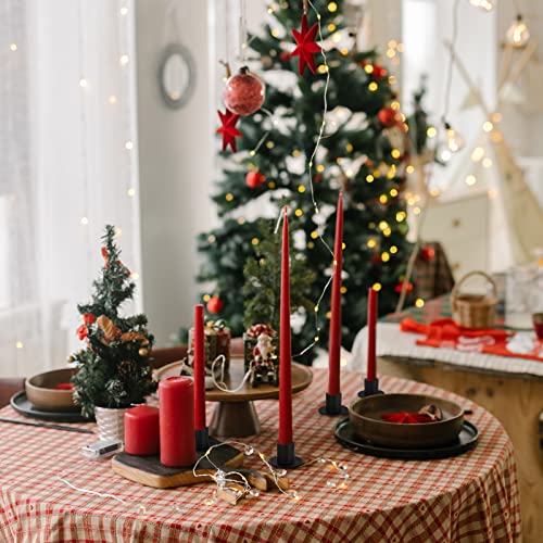Matte Black Candle Holder Set of 8 for Taper & Led Candles Decorative Candlestick Holders for Wedding Dinning Party Decor Anniversary Housewarming Gift for Women Men - color: 211165-8