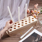 1Pcs Giant Wooden Candlestick, Wooden Taper Candle Holders Candlestick Table Centerpiece Rustic Taper Candle Holder for Birthday Mother's Day Wedding Anniversary Thanksgiving Decoration